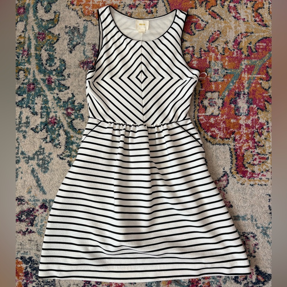 Maeve Monochrome Striped Dress